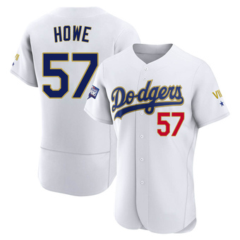 Authentic Los Angeles Dodgers Steve Howe White/ 2021 Program Player Jersey - Gold