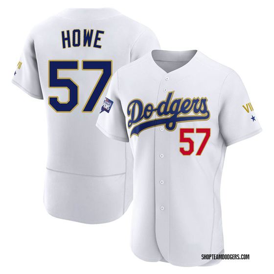 Authentic Los Angeles Dodgers Steve Howe White/ 2021 Program Player Jersey - Gold