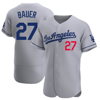Authentic Los Angeles Dodgers Trevor Bauer Away Jersey - Gray