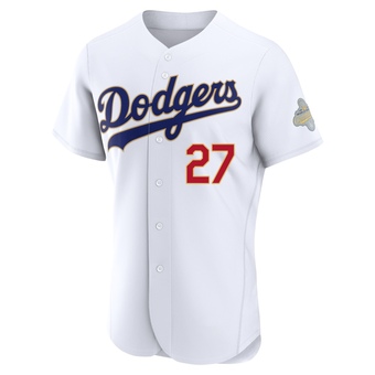 Authentic Los Angeles Dodgers Trevor Bauer White 2026 Collection Jersey - Gold