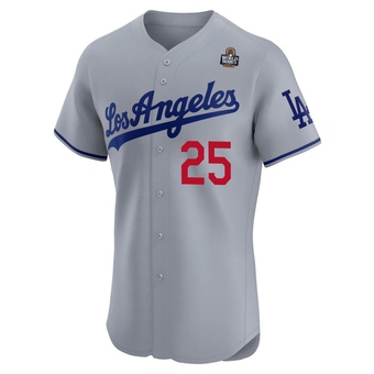 Elite Los Angeles Dodgers Frank Howard Road 2024 World Series Jersey - Gray