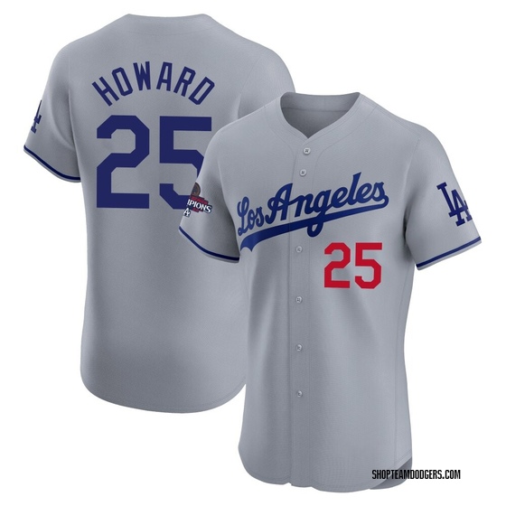 Elite Los Angeles Dodgers Frank Howard Road World Series Champions Jersey - Gray