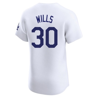 Elite Los Angeles Dodgers Maury Wills Home 2024 World Series Jersey - White