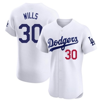 Elite Los Angeles Dodgers Maury Wills Home Jersey - White
