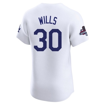 Elite Los Angeles Dodgers Maury Wills Home World Series Champions Jersey - White