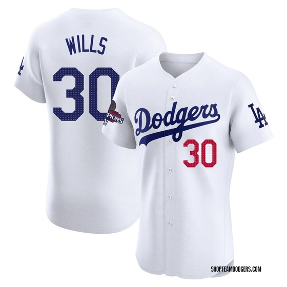 Elite Los Angeles Dodgers Maury Wills Home World Series Champions Jersey - White