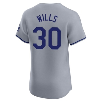 Elite Los Angeles Dodgers Maury Wills Road Jersey - Gray