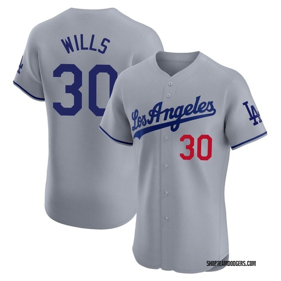 Elite Los Angeles Dodgers Maury Wills Road Jersey - Gray