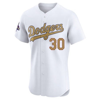 Elite Los Angeles Dodgers Maury Wills White 2025 Collection Jersey - Gold