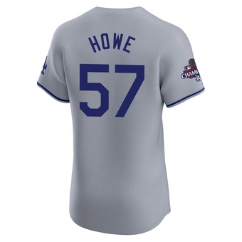 Elite Los Angeles Dodgers Steve Howe Road World Series Champions Jersey - Gray