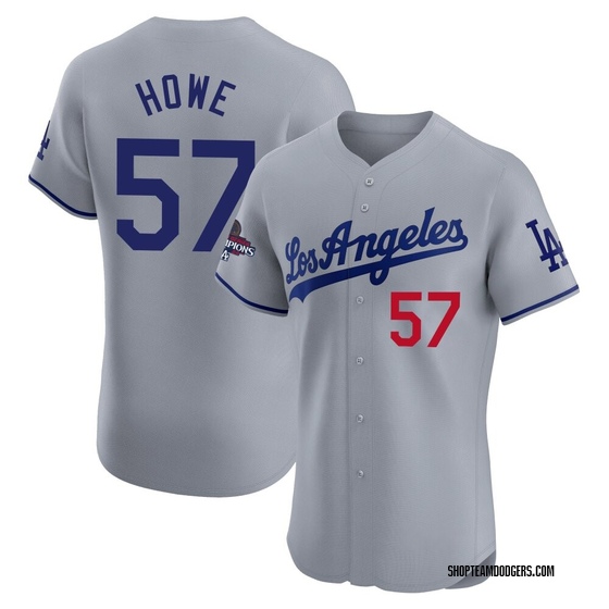 Elite Los Angeles Dodgers Steve Howe Road World Series Champions Jersey - Gray