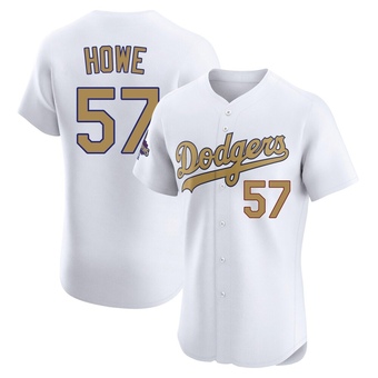 Elite Los Angeles Dodgers Steve Howe White 2025 Collection Jersey - Gold
