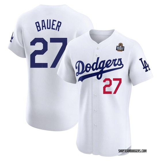 Elite Los Angeles Dodgers Trevor Bauer Home 2024 World Series Jersey - White