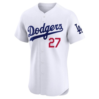 Elite Los Angeles Dodgers Trevor Bauer Home Jersey - White