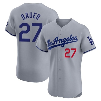 Elite Los Angeles Dodgers Trevor Bauer Road Jersey - Gray