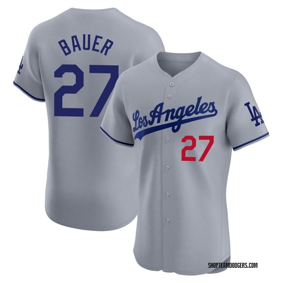 Elite Los Angeles Dodgers Trevor Bauer Road Jersey - Gray