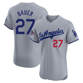 Elite Los Angeles Dodgers Trevor Bauer Road World Series Champions Jersey - Gray