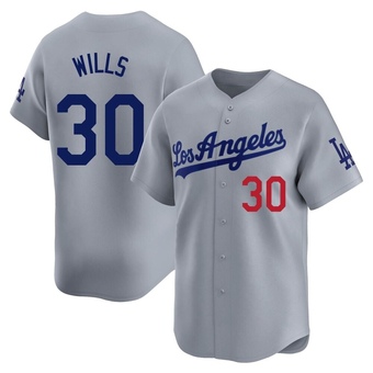 Limited Los Angeles Dodgers Maury Wills Away Jersey - Gray