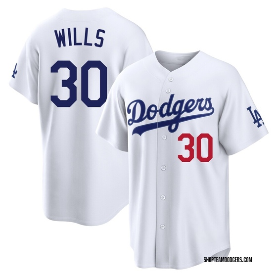 Limited Los Angeles Dodgers Maury Wills Home Stadium Jersey - White