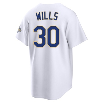 Limited Los Angeles Dodgers Maury Wills White 2026 Collection Stadium Jersey - Gold