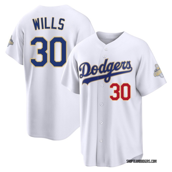 Limited Los Angeles Dodgers Maury Wills White 2026 Collection Stadium Jersey - Gold