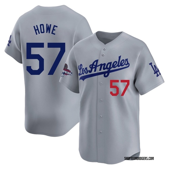 Limited Los Angeles Dodgers Steve Howe Away World Series Champions Jersey - Gray