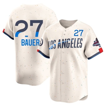 Limited Los Angeles Dodgers Trevor Bauer 2024 City Connect World Series Champions Jersey - Cream