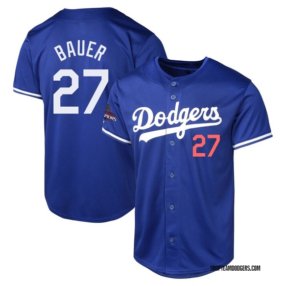 Limited Los Angeles Dodgers Trevor Bauer Alternate World Series Champions Jersey - Royal