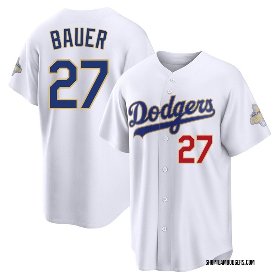 Limited Los Angeles Dodgers Trevor Bauer White 2026 Collection Stadium Jersey - Gold