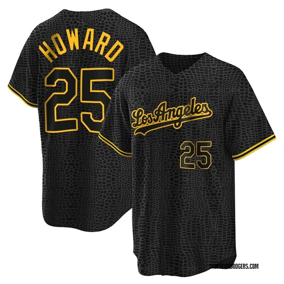 Replica Los Angeles Dodgers Frank Howard Snake Skin City Jersey - Black