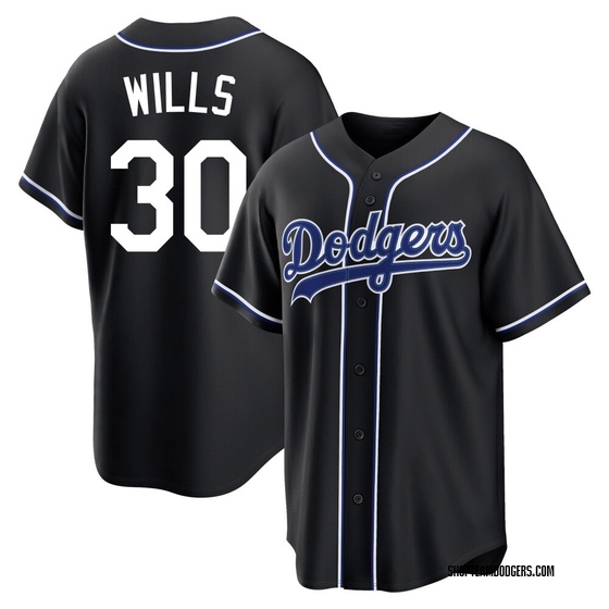 Replica Los Angeles Dodgers Maury Wills Fashion Out Jersey - Black