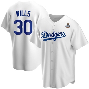 Replica Los Angeles Dodgers Maury Wills Home 2024 World Series Jersey - White