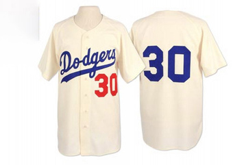Replica Los Angeles Dodgers Maury Wills Mitchell and Ness 1962 Throwback Jersey - Cream