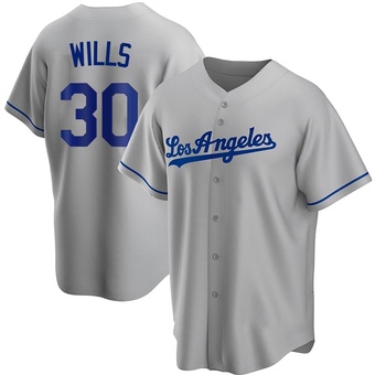 Replica Los Angeles Dodgers Maury Wills Road Jersey - Gray