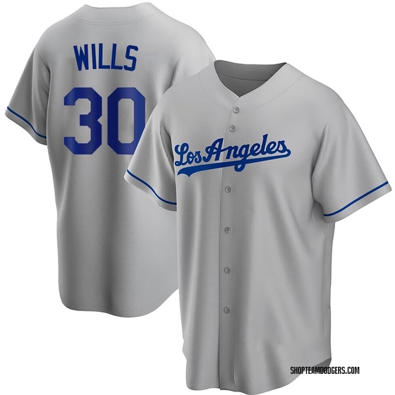 Replica Los Angeles Dodgers Maury Wills Road Jersey - Gray
