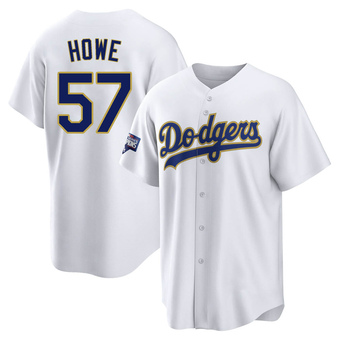 Replica Los Angeles Dodgers Steve Howe White/ 2021 Program Player Jersey - Gold
