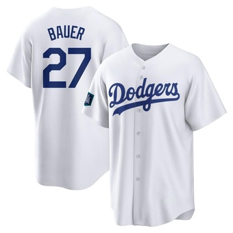 Replica Los Angeles Dodgers Trevor Bauer 2024 World Tour Seoul Series Home Jersey - White