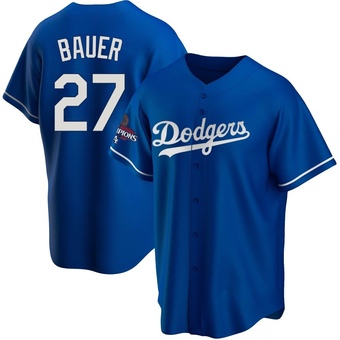 Replica Los Angeles Dodgers Trevor Bauer Alternate 2024 World Series Champions Jersey - Royal