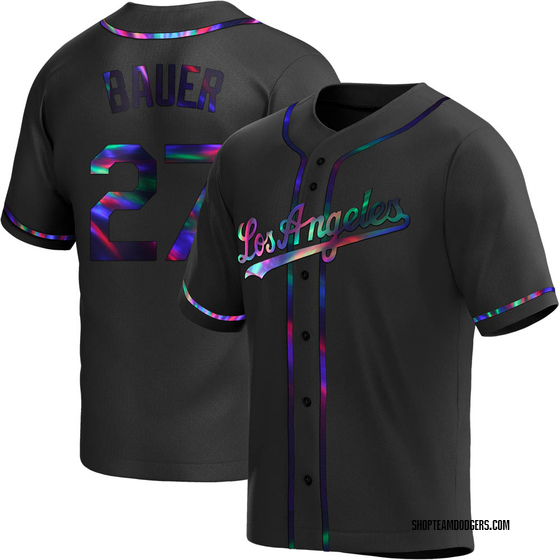 Replica Los Angeles Dodgers Trevor Bauer Alternate Jersey - Black Holographic