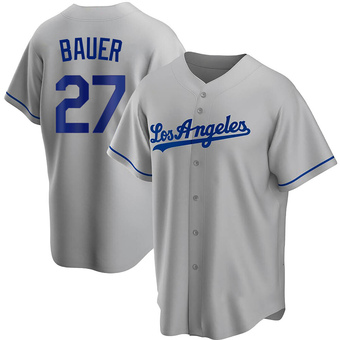 Replica Los Angeles Dodgers Trevor Bauer Road Jersey - Gray