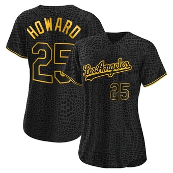 Women's Authentic Los Angeles Dodgers Frank Howard Snake Skin City Jersey - Black