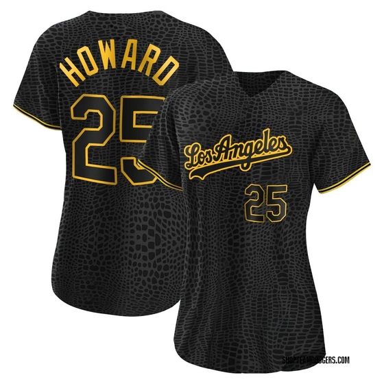 Women's Authentic Los Angeles Dodgers Frank Howard Snake Skin City Jersey - Black