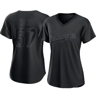 Women's Authentic Los Angeles Dodgers Steve Howe Pitch Fashion Jersey - Black