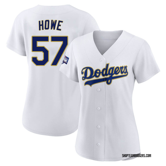 Women's Authentic Los Angeles Dodgers Steve Howe White/ 2021 Program Player Jersey - Gold