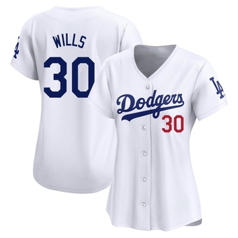 Women's Limited Los Angeles Dodgers Maury Wills Home Jersey - White