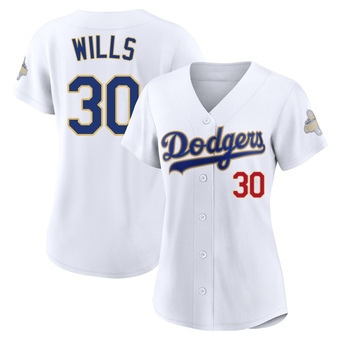 Women's Limited Los Angeles Dodgers Maury Wills White 2026 Collection Stadium Jersey - Gold