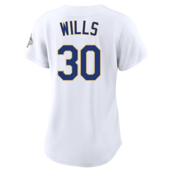 Women's Limited Los Angeles Dodgers Maury Wills White 2026 Collection Stadium Jersey - Gold
