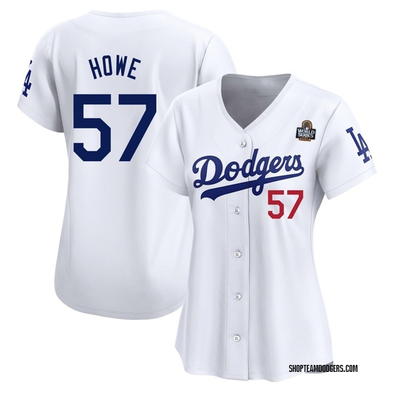 Women's Limited Los Angeles Dodgers Steve Howe Home 2024 World Series Jersey - White