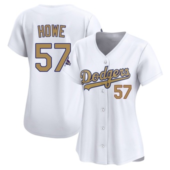 Women's Limited Los Angeles Dodgers Steve Howe White 2025 Collection Jersey - Gold