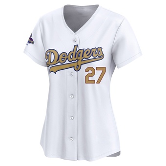 Women's Limited Los Angeles Dodgers Trevor Bauer White 2025 Collection Jersey - Gold